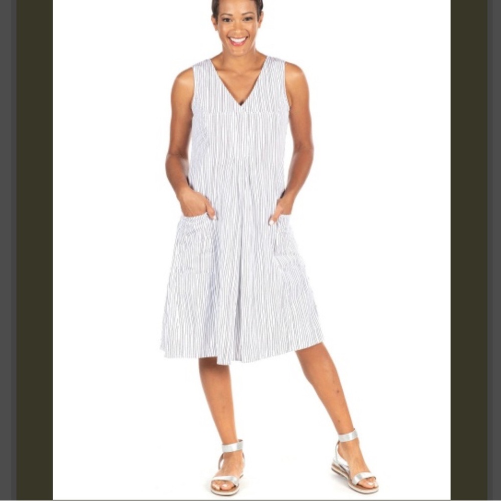 Tulip Poppie Dress in Jitter Stripe Tank Dress
